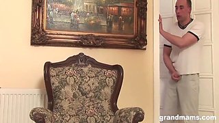 Old Hairy Granny Is Thirsty For A Young Cock