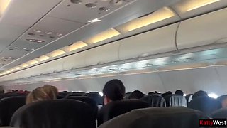 Caught Giving Public Blowjob on Airplane - Katty West