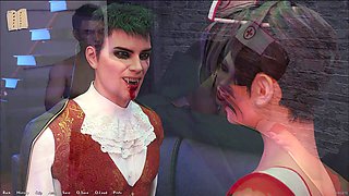 Interactive erotic story featuring a hot blonde with big tits in 3D