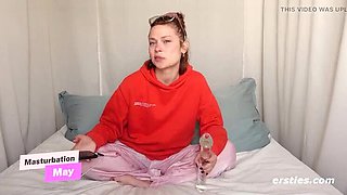 Hot German Amateur Sarah Masturbates Hard with Glass Dildo - Wet & Intense Solo