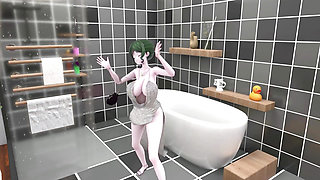St. Louis Bathroom Undress Dance Hentai Tell Me Song Azur Lane Mmd 3D Soft Green Hair Color Edit Smixix