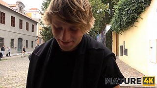 Mature4k. dark haired with inviting body is kindled with idea of hot sex