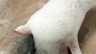 Lusty Andrea Kelly's lesbian kissing action