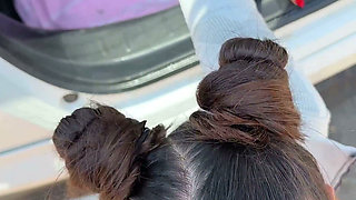 Mornign Fit in Public Finished with Quickie Fuck in Car Trunk