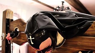 Goddess Calathea Latex Nun Gets Spanked Lezdom