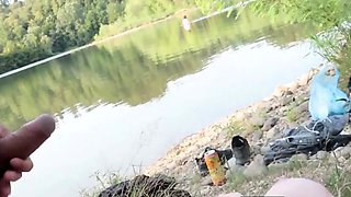 Big-Titted Babe Blows a Nerd on the Beach