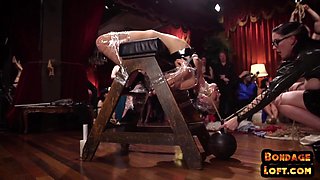 BDSM anal sluts enjoy whipping and assfucking in public