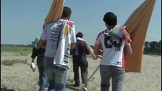Beach Gangbang with My Boyfriend's Friends