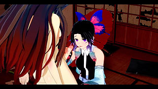 Demon Slayer Futanari - Shinobu X Nezuko Hardsex - Japanese Asian Manga Anime Game Porn