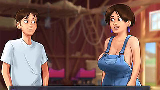 Summertime saga: cougar MILF caught a guy with his big dick in his hands ep 153