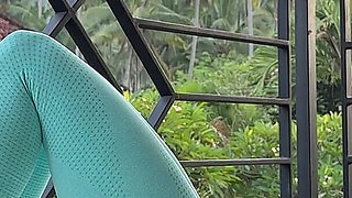 Breath Practice and Express Stretch on Outdoor Balcony