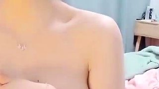 Sweet beauty masturbating on webcam close up
