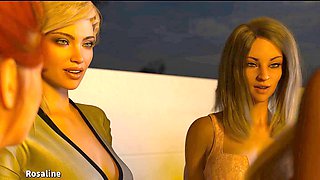 Threesome 3D animation with Misskitty2k in an aquarium setting