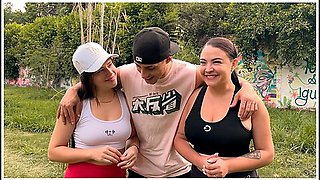 Daniela Gomez, Milan Rodriguez And Ema Ribeiro - Stranger Offers Money To Girlfriends In A Public Park To Fuck Their Tight Pussies