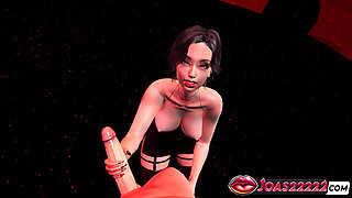 3D Hentai Ami in Black Latex Suit at the Club - Handjob Stroking for Big Dick, POV Titfuck Service, and Deepthroat Cumshot