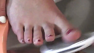 Toilet Trash for Pedicures and Spit - Madame Carla Degrades Her Old Slave as A Pedicure Slave and Spitton