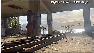 Fucking Damiana Flowers Hot Pussy On A Beautiful Beach With An Abandoned Building