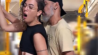 Slutty Student 18+ Gets Cumshot In Public On The Bus With Verified Amateurs