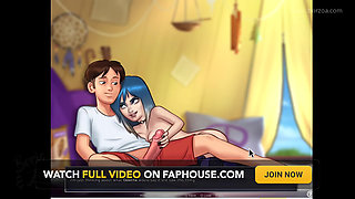 Very shy emo girl show me her cute tits first time since she was cute girl. (Summertime Saga - Eve 1)