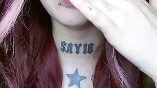 Sexy Alternative Redhead Drinking Soda and Burping