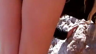 Stunning babe gets anally fucked on the beach