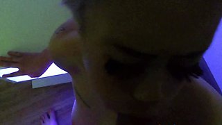 Rough Deepthroat by an Asian Amateur Babe in Dark Light