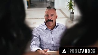 Hot Asian Stepsisters Lulu Chu & Kimmy Kimm Fuck Stepdad Lookalike - Hardcore Threesome