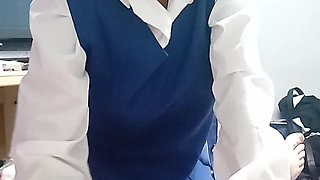 Black Girl Sucks and Rides White Cocl in Uniform