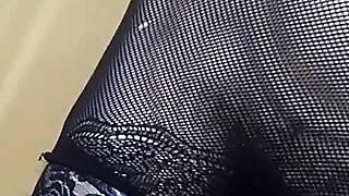 Handjob Hairy Pussy in Fishnet Stockings - Ginnagg