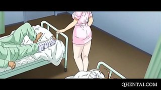 Anime cutie takes cock in a hospital bed