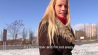 Public Pickups - Big Tits Blonde Lucie Gives POV Blowjob in Car