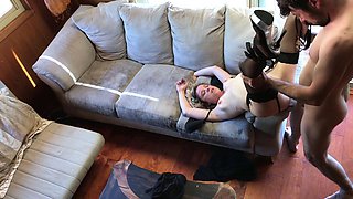 Secretary ass fucked and creampied by boss on business trip