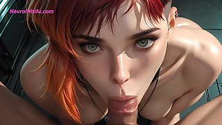 Public AI anime fantasy as the big-titted beauty gets pounded in city alleyway