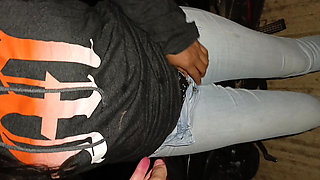 Rich ass friend is recorded peeing in the bush after the party homemade sex