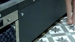 Step Mom Caught Step Son with Hard Cock, Fucks Him and Make Him Cum in Her Panty