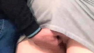 Hairy Pussy Fingered in Crowded Subway
