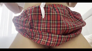 Stepsister Caressed Herself While Watching TV Without Panties