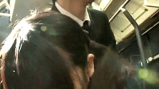 Cute Japanese schoolgirl teen gets groped
