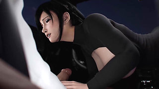 Night Drive POV - Hot Goth Girlfriend Sucks Dick in Sports Car