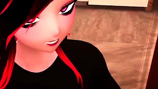 BUSTY GOTH MILF gets a fat CREAMY surprise~