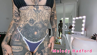Micro Bikini and Lace G String Try on Haul Petite Goth Fitness Gym MILF Hentai Tatts Melody Radford