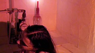 SMALL TIT BRUNETTE TATTOOED TEEN GIRLFRIEND CAUGHT IN SHOWER