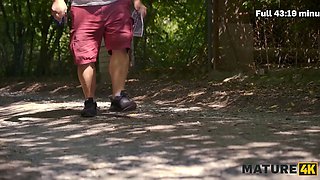 Mature4k. kinky mature giantess diana luvs pet have fun in pantyhose with 2 strangers in public