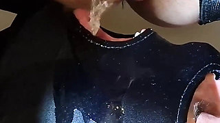 Piss in Slave Mouth and Pussy Cleanup After, His Tongue Is My Toilet Paper