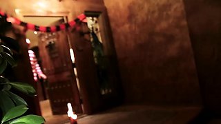 Besties spreading wide for candies in foursome