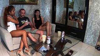 Thai teen calls over a GF to surprise BF