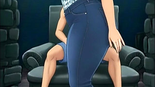 Wife Blanca Caderona Pulls Down Jeans And Slowly Provokes Him XL Booty