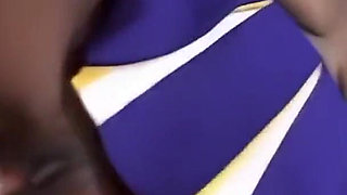 Black Cheerleader Has a Big Hard Cock for Her Wet Pussy