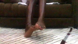 African Ebony Feet Fetish Petite Oiled Teen 18 Sitting