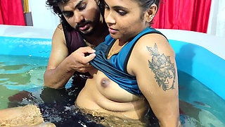 Hot Pool Romance with Boobs Press and Ass Romance